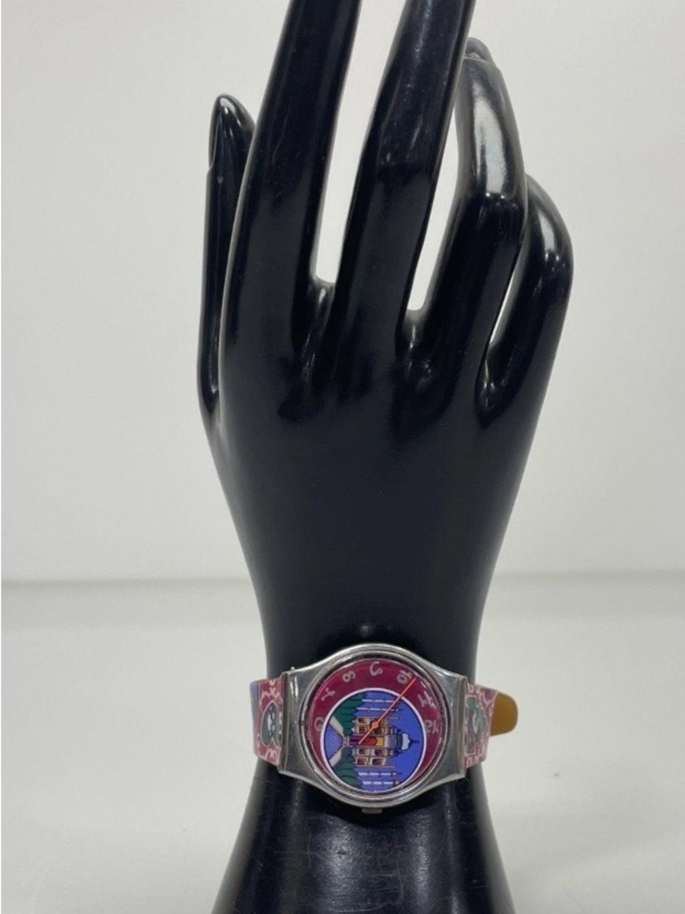 Swatch Pink & Blue Taj Mahal Graphic Watch - Picture 7 of 8